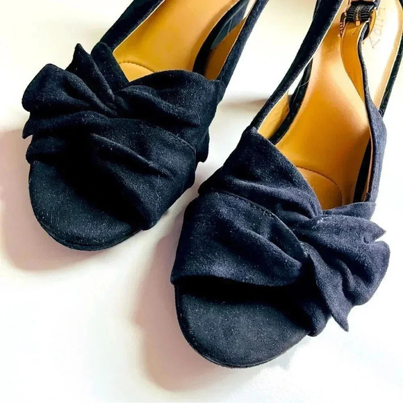 Naturalizer Fawn Heeled Peep Toe Leather Slingback Sandal - Picture 5 of 8